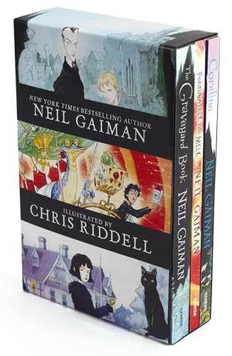 Neil Gaiman_Chris Riddell 3-Book Box Set: Coraline; The Graveyard Book; Fortunately, the Milk