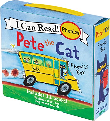 Pete the Cat 12-Book Phonics Fun!: Includes 12 Mini-Books Featuring Short and Long Vowel Sounds (My First I Can Read)