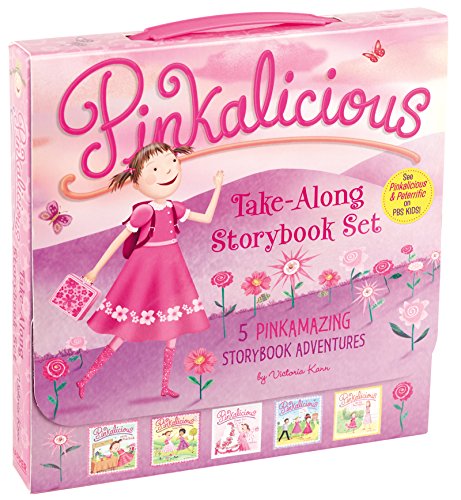 The Pinkalicious Take-Along Storybook Set: Tickled Pink, Pinkalicious and the Pink Drink, Flower Girl, Crazy Hair Day, Pinkalicious and the New Teacher