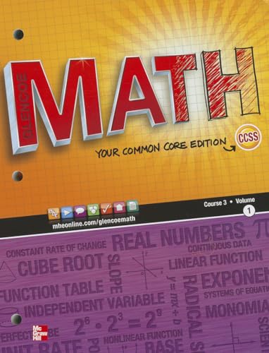 Math, Course 3, Vol. 1 (Common Core Edition) (MATH APPLIC & CONN CRSE)