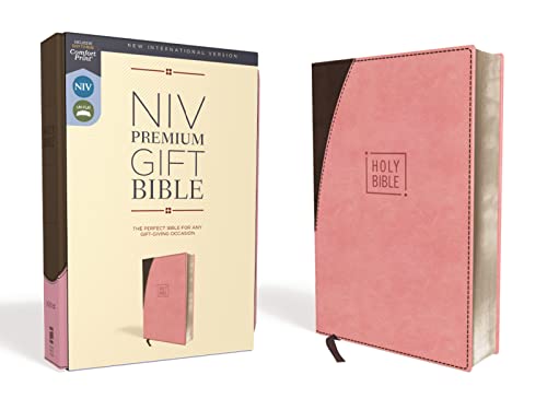 NIV, Premium Gift Bible, Leathersoft, Pink_Brown, Red Letter, Comfort Print: The Perfect Bible for Any Gift-Giving Occasion