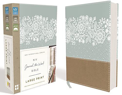 NIV, Journal the Word Bible, Large Print, Leathersoft, Teal_Tan: Reflect, Journal, or Create Art Next to Your Favorite Verses