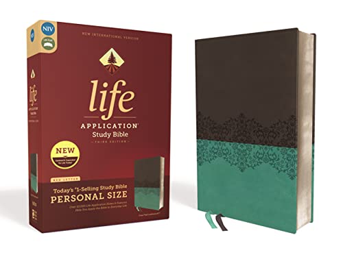 NIV, Life Application Study Bible, Third Edition, Personal Size, Leathersoft, Gray_Teal, Red Letter