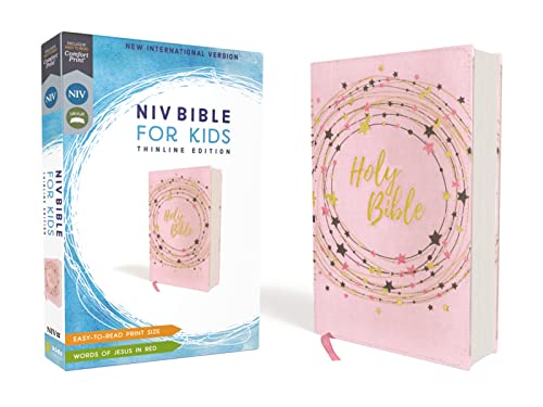 NIV, Bible for Kids, Flexcover, Pink_Gold, Red Letter, Comfort Print: Thinline Edition