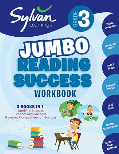 3rd Grade Jumbo Reading Success Workbook: 3 Books in 1--Spelling Success, Vocabulary Success, Reading Comprehension Success; Activities, Exercises & ... Ahead (Sylvan Language Arts Jumbo Workbooks)