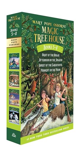 Magic Tree House Boxed Set, Books 5-8: Night of the Ninjas, Afternoon on the Amazon, Sunset of the Sabertooth, and Midnight on the Moon