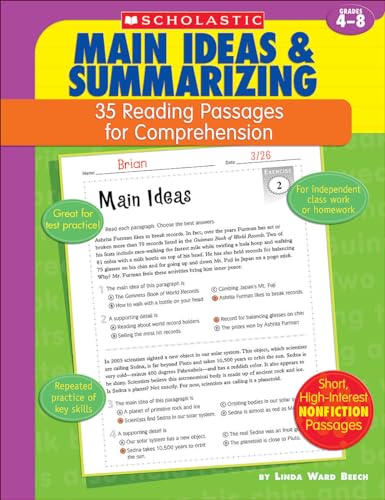 35 Reading Passages for Comprehension: Main Ideas & Summarizing: 35 Reading Passages for Comprehension