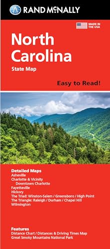 Rand McNally Easy To Read Folded Map: North Carolina State Map