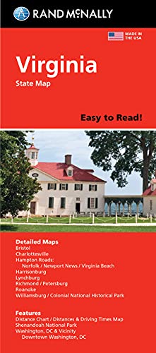 Rand McNally Easy to Read Folded Map: Virginia State Map