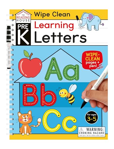 Learning Letters (Pre-K Wipe Clean Workbook): Preschool Wipe Clean Activity Workbook, Ages 3-5, Letter Tracing, Uppercase and Lowercase, First Words, ... and Handwriting Practice (The Reading House)