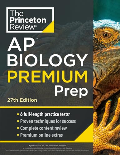 Princeton Review AP Biology Premium Prep, 27th Edition: 6 Practice Tests + Complete Content Review + Strategies & Techniques (College Test Preparation)