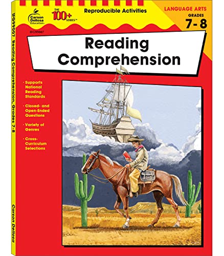 Carson Dellosa The 100+ Series: Grade 7-8 Reading Comprehension Workbook, Vocabulary, Biography, Fiction & Nonfiction, 7th Grade & 8th Grade Reading ... or Homeschool Curriculum (Volume 22)