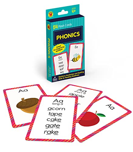 Carson Dellosa Phonics Flash Cards for Kids Ages 4-8, Sound Recognition Skills With Vowels, Consonants and Common Blends for Preschool, Kindergarten, ... 4+ (54 Cards) (Brighter Child Flash Cards)