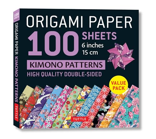 Origami Paper 100 sheets Kimono Patterns 6" (15 cm): Double-Sided Origami Sheets Printed with 12 Different Patterns (Instructions for 6 Projects Included)