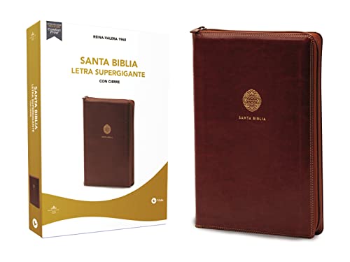 Biblia Reina Valera 1960, Letra Supergigante, Leathersoft, Café, con Cierre _ Spanish Bible RVR60 Super Giant Print, Leathersoft, Brown w_ Zipper (Spanish Edition)