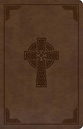 KJV Large Print Personal Size Reference Bible, Brown Celtic Cross LeatherTouch, Red Letter, Pure Cambridge Text, Presentation Page, Cross-References, Full-Color Maps, Easy-to-Read Bible MCM Type