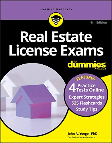 Real Estate License Exams for Dummies: 4 Practice Test Online + 525 Flashcards