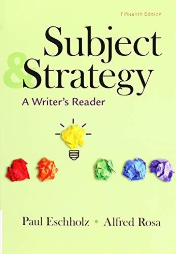 Subject and Strategy: A Writer