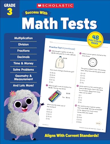 Scholastic Success with Math Tests Grade 3 Workbook