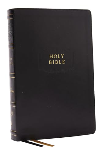 KJV Holy Bible with Apocrypha and 73,000 Center-Column Cross References, Black Leathersoft, Red Letter, Comfort Print: King James Version