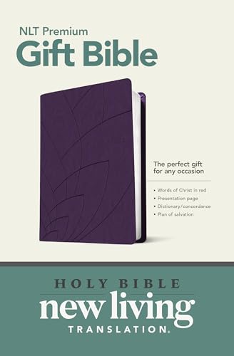 Premium Gift Bible NLT, Petals (LeatherLike, Purple, Red Letter)