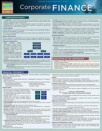 Corporate Finance: Reference Guide (Quickstudy)