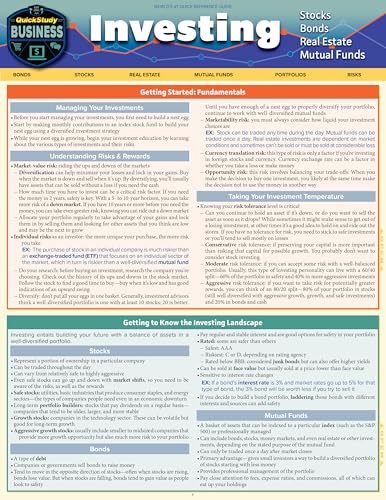 Investing - Stocks, Bonds, Real Estate, Mutual Funds: QuickStudy Laminated Reference Guide