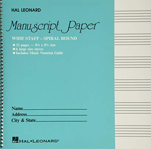 Wide Staff Wirebound Manuscript Paper (Aqua Cover)