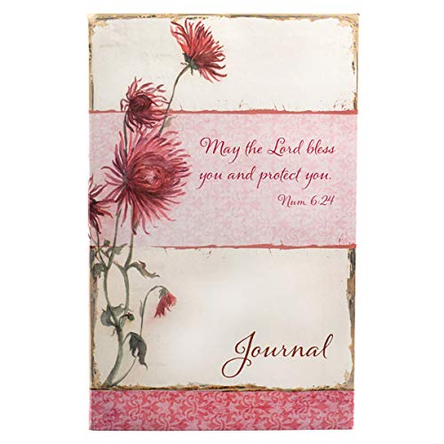 Christian Art Gifts Scripture Journal May The Lord Bless You Numbers 6:24 Bible Verse Pink Floral Inspirational Notebook,128 Ruled Pages Flexcover 5.5” x 8.5”