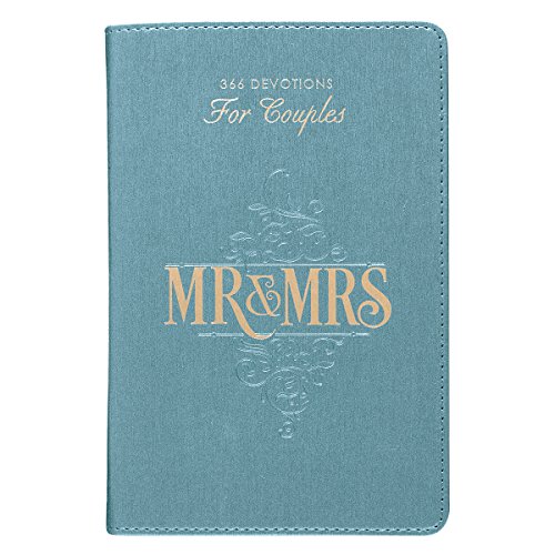 Mr. & Mrs. 366 Devotions for Couples Enrich Your Marriage and Relationship Blue Faux Leather Flexcover Devotional Gift Book w_Ribbon Marker