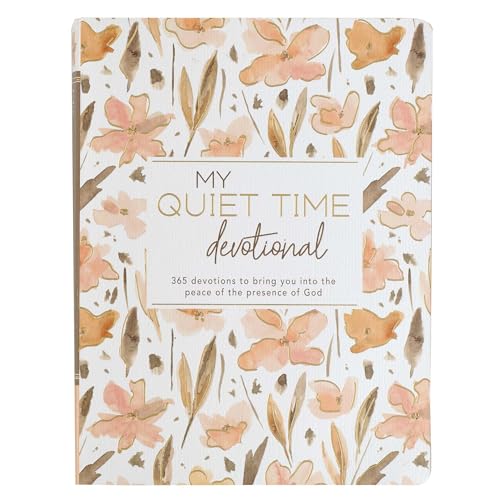 My Quiet Time Devotional - 365 Devotions for Women To Bring You Into The Peace Of The Presence of God Peach Floral Softcover Flexcover Gift Book w_Ribbon Marker