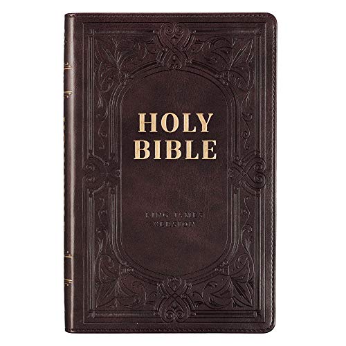 KJV Holy Bible, Standard Size Faux Leather Red Letter Edition Thumb Index & Ribbon Marker, King James Version, Dark Brown (KJV Deluxe Gift Editions)