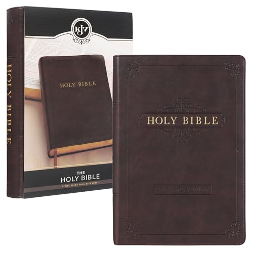 KJV Holy Bible, Giant Print Full-size Faux Leather Red Letter Edition - Thumb Index & Ribbon Marker, King James Version, Espresso Brown (KJV Full Size GP Editions)