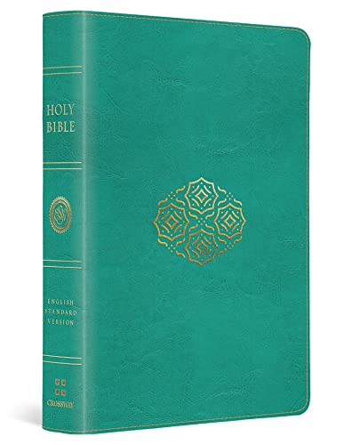 ESV Large Print Compact Bible (TruTone, Teal, Bouquet Design)