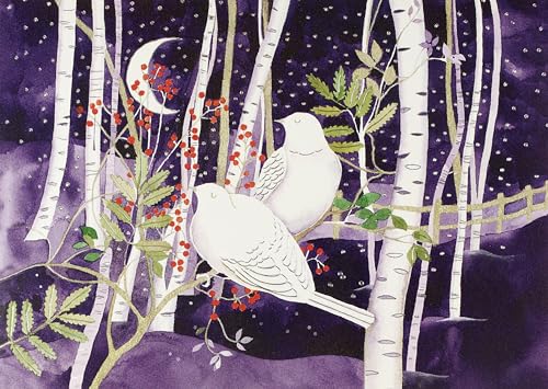 Doves in White Birches Deluxe Boxed Holiday Cards (Christmas Cards, Greeting Cards)