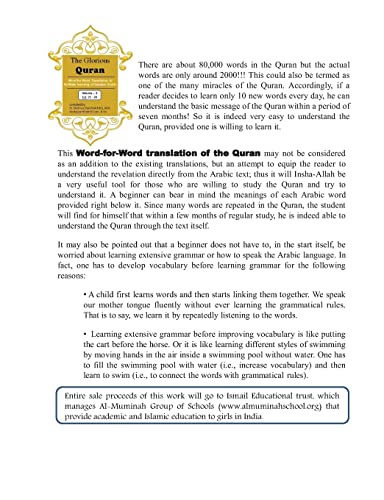 The Glorious Quran Word-for-Word Translation to facilitate learning of Quranic Arabic: Volume 3 Juz 21-30 (English and Arabic Edition)