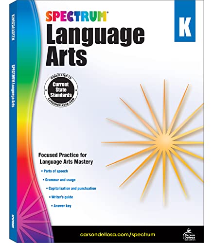 Spectrum Language Arts Kindergarten Workbook, Ages 5 to 6, Language Arts Kindergarten, ELA Writing and Grammar Practice With Writer