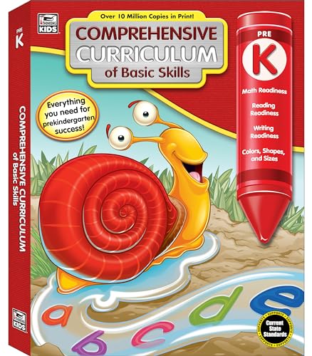 Comprehensive Curriculum of Basic Skills Preschool Workbook Age 4-5, Math, Reading Comprehension, Letter Recognition, Alphabet, Colors, Shapes, Counting and More, Pre K Workbooks (544 pgs)