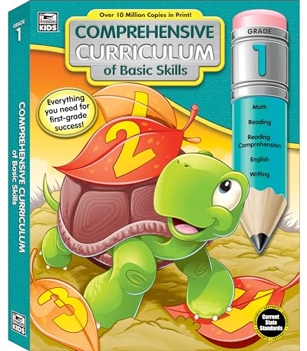 Comprehensive Curriculum of Basic Skills 1st Grade Workbooks All Subjects Ages 6-7, Math, Reading Comprehension, Writing, Spelling, Vocabulary, Addition, Subtraction, First Grade Workbook (544 pgs)