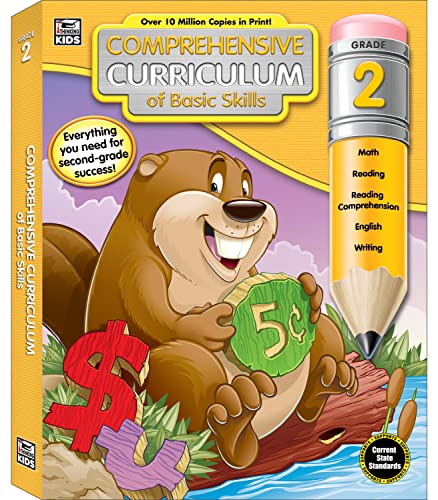 Comprehensive Curriculum of Basic Skills 2nd Grade Workbooks All Subjects for Ages 7-8, Math, Reading Comprehension, Writing, Addition, Subtraction, and More, Second Grade Workbooks (544 pgs)