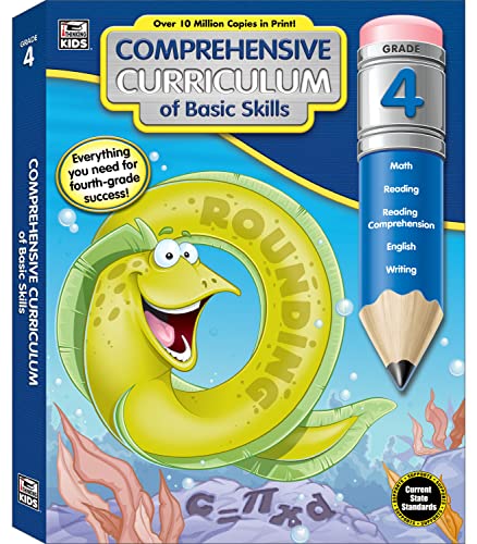 Thinking Kids Comprehensive Curriculum of Basic Skills 4th Grade Workbooks All Subject for Ages 9-10, Math, Reading Comprehension, Grammar, Geometry and More, Grade 4 Workbooks (544 pgs)