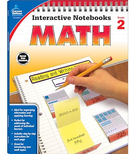 Carson Dellosa | Math Interactive Notebook | 2nd Grade, 96pgs (Interactive Notebooks)