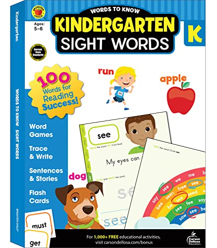 Words to Know Sight Words Workbook for Kindergarten—Word Search, Games, Puzzles, Flashcards, Handwriting, Coloring for Learning and Reading Practice (320 pgs)