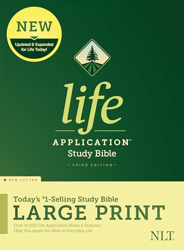 Tyndale NLT Life Application Study Bible, Third Edition, Large Print (Hardcover, Red Letter) – New Living Translation Bible, Large Print Study Bible for Enhanced Readability