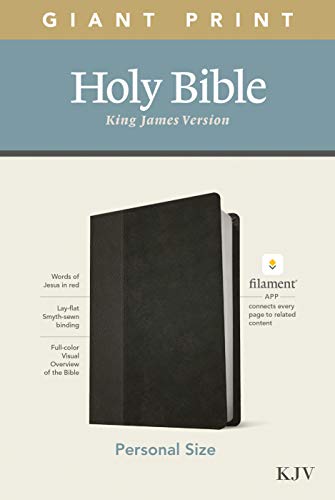 KJV Personal Size Giant Print Bible, Filament Enabled (LeatherLike, Black_Onyx, Red Letter): Includes Free Access to the Filament Bible App Delivering ... Notes, Devotionals, Worship Music, and Video