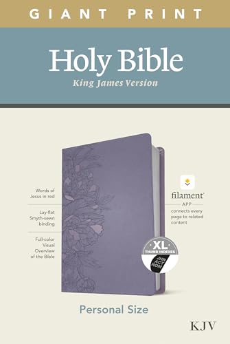 KJV Personal Size Giant Print Holy Bible (Red Letter, LeatherLike, Peony Lavender, Indexed): Includes Free Access to the Filament Bible App Delivering ... Notes, Devotionals, Worship Music, and Video