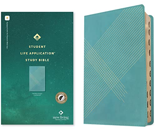 NLT Student Life Application Study Bible, Filament Enabled (LeatherLike, Teal Blue Striped, Indexed, Red Letter)