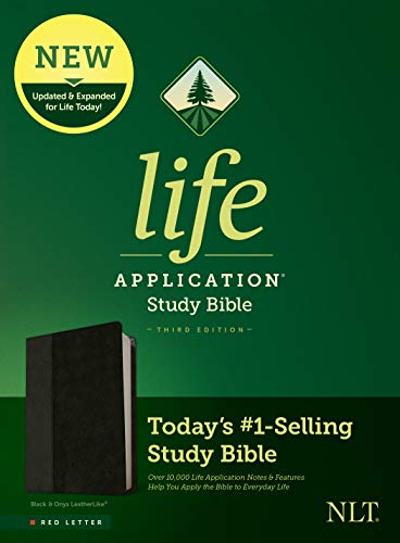 NLT Life Application Study Bible, Third Edition (LeatherLike, Black_Onyx, Red Letter)