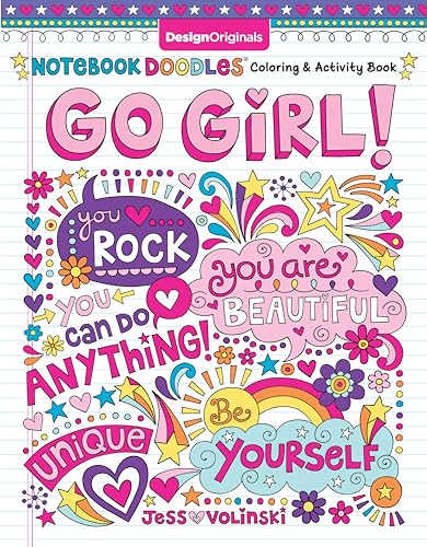 Notebook Doodles Go Girl!: Coloring & Activity Book (Design Originals) 30 Inspiring Designs; Beginner-Friendly Empowering Art Activities for Tweens, on High-Quality Extra-Thick Perforated Paper