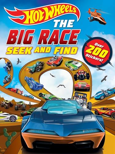 Hot Wheels: The Big Race Seek and Find: 100zz Officially Licensed by Mattel, Over 200 Stickers, Perfect for Car Rides for Kids Ages 4 to 8 Years Old